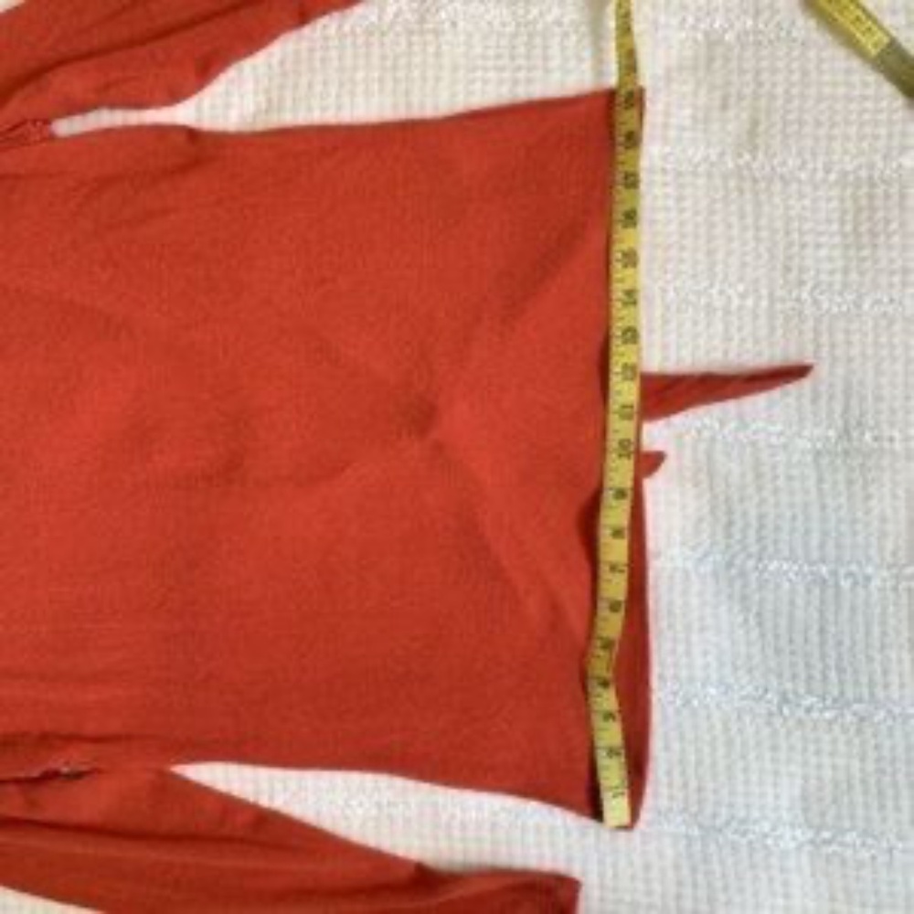 Alya Burnt Orange Sweater Long Sleeve with Keyhole Back Tie in Back Light XS - Picture 9 of 9